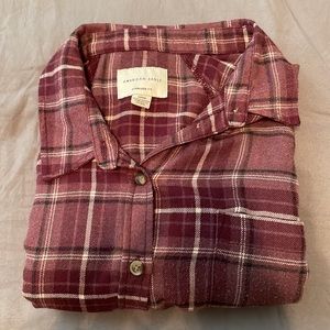 American Eagle Soft Oversize Fit Fall Flannel Purple